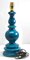 Grande Lampe de Bureau en Céramique Émaillée Turquoise 6