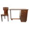 Brasilianischer Schreibtisch und Stuhl aus Nussholz, 2er Set 1