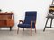 Danish Teak & Blue Fabric Armchair, 1970s 3