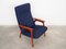 Danish Teak & Blue Fabric Armchair, 1970s 10