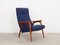 Danish Teak & Blue Fabric Armchair, 1970s 9