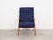 Danish Teak & Blue Fabric Armchair, 1970s 4