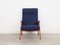 Fauteuil en Teck et Tissu Bleu, Danemark, 1970s 4