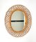 Mid-Century Rattan and Bamboo Oval Mirror, Italy, 1960s 1