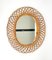 Mid-Century Rattan and Bamboo Oval Mirror, Italy, 1960s, Image 1