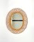 Mid-Century Rattan and Bamboo Oval Mirror, Italy, 1960s 3