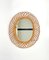 Mid-Century Rattan and Bamboo Oval Mirror, Italy, 1960s, Image 3