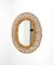 Mid-Century Rattan and Bamboo Oval Mirror, Italy, 1960s, Image 8