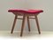 Mid-Century Red Fabric Footstool, 1970s 9