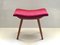 Mid-Century Red Fabric Footstool, 1970s, Image 14