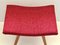 Mid-Century Red Fabric Footstool, 1970s 5