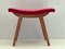Mid-Century Red Fabric Footstool, 1970s, Image 11