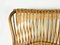 Italienischer Mid-Century Sessel aus Rattan & Binse mit Rotem Bezug 4