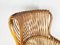 Mid-Century Italian Rattan & Rush Armchair with Upholsterd Red Cushion 10