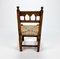 Antiker Beistellstuhl aus Eiche & Binse, 1700er 3