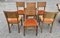 Art Deco Orange Fabric Chairs, Set of 6 4