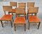 Art Deco Orange Fabric Chairs, Set of 6 1