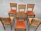 Chaises Art Déco en Tissu Orange, Set de 6 3