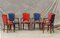 Red and Blue Dining Chairs, Set of 6, Image 6