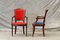 Red and Blue Dining Chairs, Set of 6 2