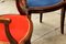 Spanish Oak Chairs in Smooth Red and Blue Velvet, Set of 6 4