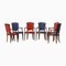 Red and Blue Dining Chairs, Set of 6 1