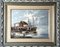 Barcos congelados en el puerto, siglo XX, óleo sobre tabla, enmarcado, Imagen 2