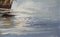 Barcos congelados en el puerto, siglo XX, óleo sobre tabla, enmarcado, Imagen 3