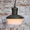 Vintage Copper White Opaline Glass Industrial Pendant from Industria Rotterdam, 1920s 6