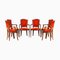 Red Dining Chairs, Set of 6, Image 1