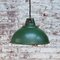 Vintage British Green Enamel Industrial Pendant Light 6