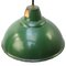 Vintage British Green Enamel Industrial Pendant Light, Image 2