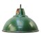 Vintage British Green Enamel Industrial Pendant Light 5