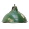 Vintage British Green Enamel Industrial Pendant Light 1