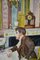 J. Goettelmann, Pittura di scena di interni, 1911, Olio su tela, Incorniciato, Immagine 10