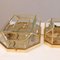 Vintage Ceiling and Wall Lamps in Brass with Facet Cut, Set of 2, Image 6
