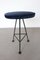 Bar Stools in Iron and Blue Velvet, 1960s, Set of 2 9