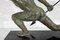 Escultura Le Guetteur au Javelot Art Déco de bronce de A. Ouline, Imagen 27