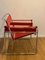 Wassily Armlehnstuhl in Rotem Leinen von Marcel Breuer für Knoll International 4
