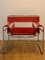 Fauteuil Wassily en Toile Rouge par Marcel Breuer pour Knoll International 6