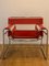 Poltrona Wassily in tela rossa di Marcel Breuer per Knoll International, Immagine 6