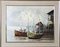 W. Jones, Winter in Port, 20th-Century, Oil on Plywood, Framed 11