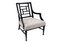 Jappaned Low Elbow Armchair With Geometric Back on Turned Legs by Edward William Godwin 1