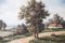 P. Wilson, Landschaft mit rustikalem Haus und Wildblumenwiese, Öl auf Leinwand, gerahmt 6