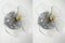 Italian Glass and Metal Flower Sconces, 1970s, Set of 2 8