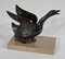 Patinated Metal and Marble Swan Bookends, 1930s-1940s, Set of 2 6