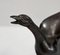 Sujetalibros en forma de cisne de metal patinado y mármol, años 30-40. Juego de 2, Imagen 7