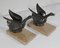 Patinated Metal and Marble Swan Bookends, 1930s-1940s, Set of 2, Image 5