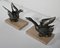 Patinated Metal and Marble Swan Bookends, 1930s-1940s, Set of 2, Image 4