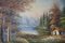 Pintura de paisaje forestal, óleo sobre lienzo, enmarcado, Imagen 5